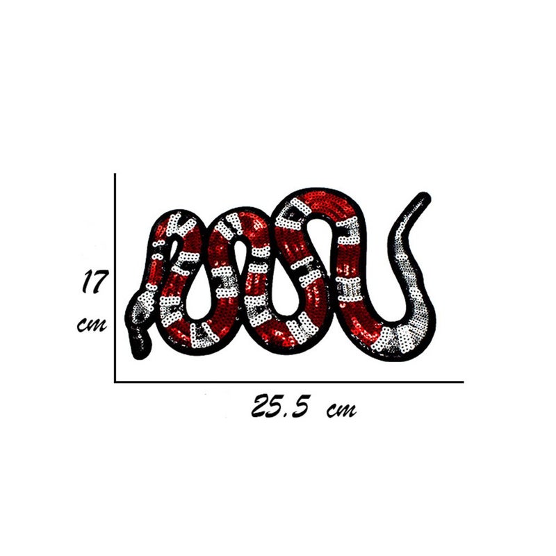 HMQD Sequin Snake Iron on Embroidery Applique Patches for Clothing Jean Jacket Decoration - Image 2